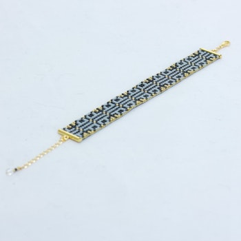 Handmade Beaded Bracelet - Chain Mail, in Grey