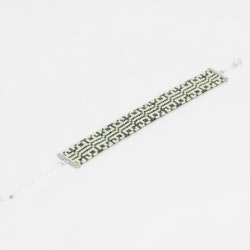 Olive Green Handmade Beaded Chain Mail Bracelet