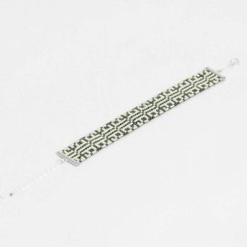 Olive Green Handmade Beaded Chain Mail Bracelet