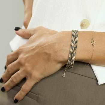 Grey Handmade Bead Bracelet - The Trees