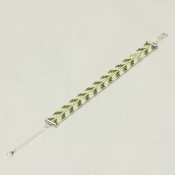 Handmade Bead Bracelet - The Trees, in Olive Green