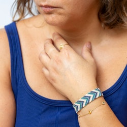 Handmade Blue Beaded Bracelet - Sickles | Palestinian-Tatreez