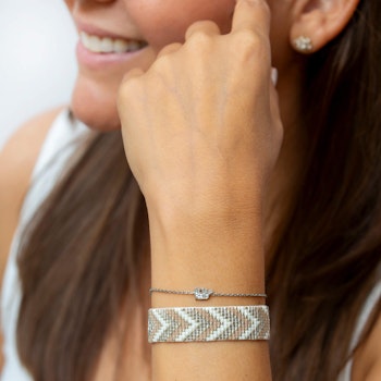 Handmade Beige Beaded Bracelet - Sickles