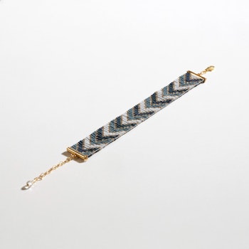 Handmade Grey Beaded Bracelet - Sickles