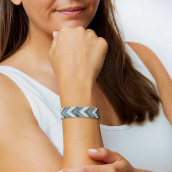 Handmade Grey Beaded Bracelet - Sickles