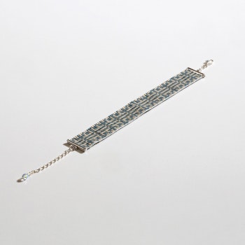 Moody Blue Handmade Beaded Bracelet - Chain Mail
