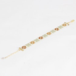 Handmade Beaded Bracelet - Yafa, in Honey Opal