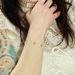 Handmade Beaded Bracelet - Yafa, in Honey Opal