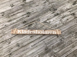 Klädesholmen - skylt av drivved