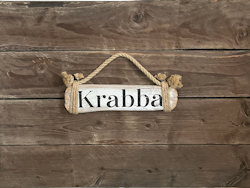 Krabba - skylt av drivved