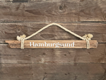 Hamburgsund - skylt av drivved