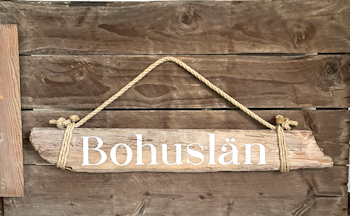 Bohuslän - skylt av drivved