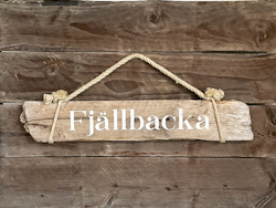 Fjällbacka - skylt av drivved
