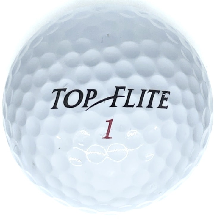 Detta är en vit golfboll, Topflite