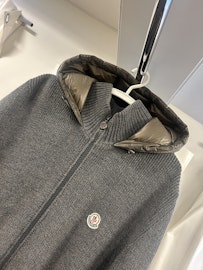 Moncler Backpadded Hooded Down Cardigan L