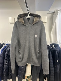 Moncler Backpadded Hooded Down Cardigan L
