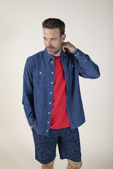 Chinos Shorts - Marinblå mönstrade