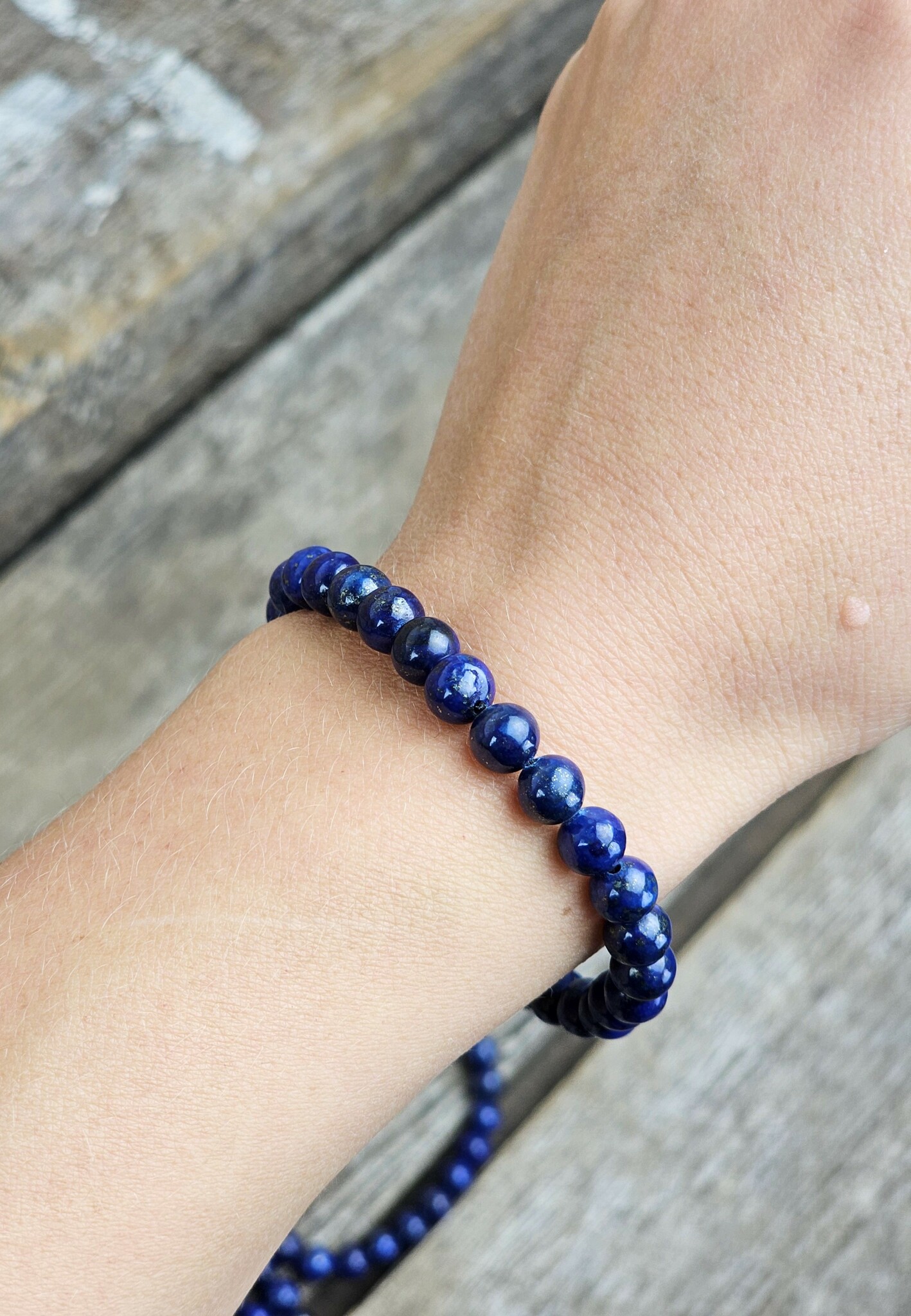 Lapis Lazuli, armband 6mm runda pärlor