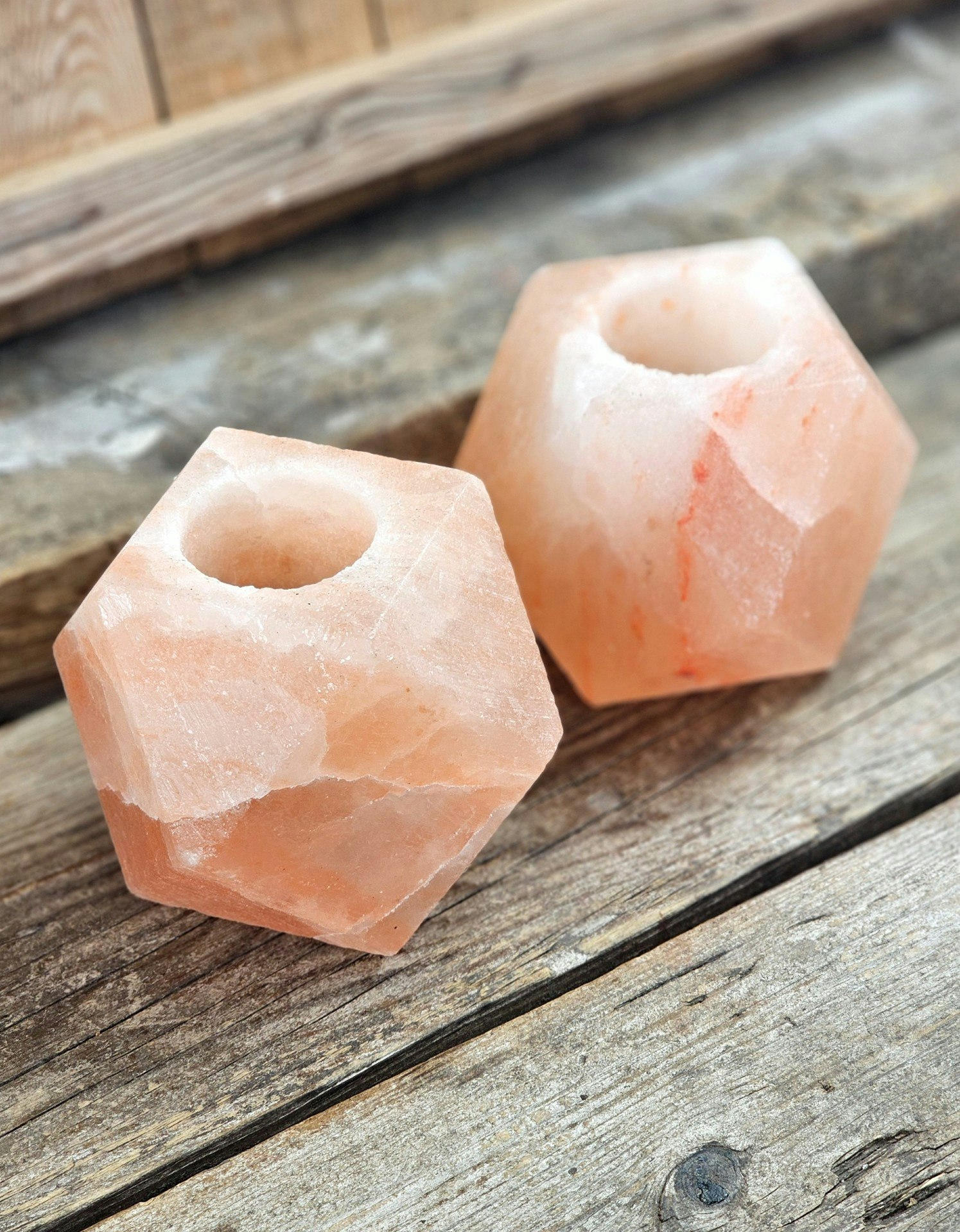 Himalaya Saltkristall, ljuslykta orange diamant