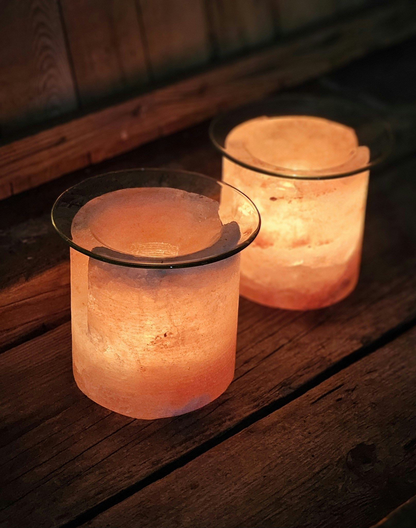 Himalaya Saltkristall, ljuslykta orange rund diffuser