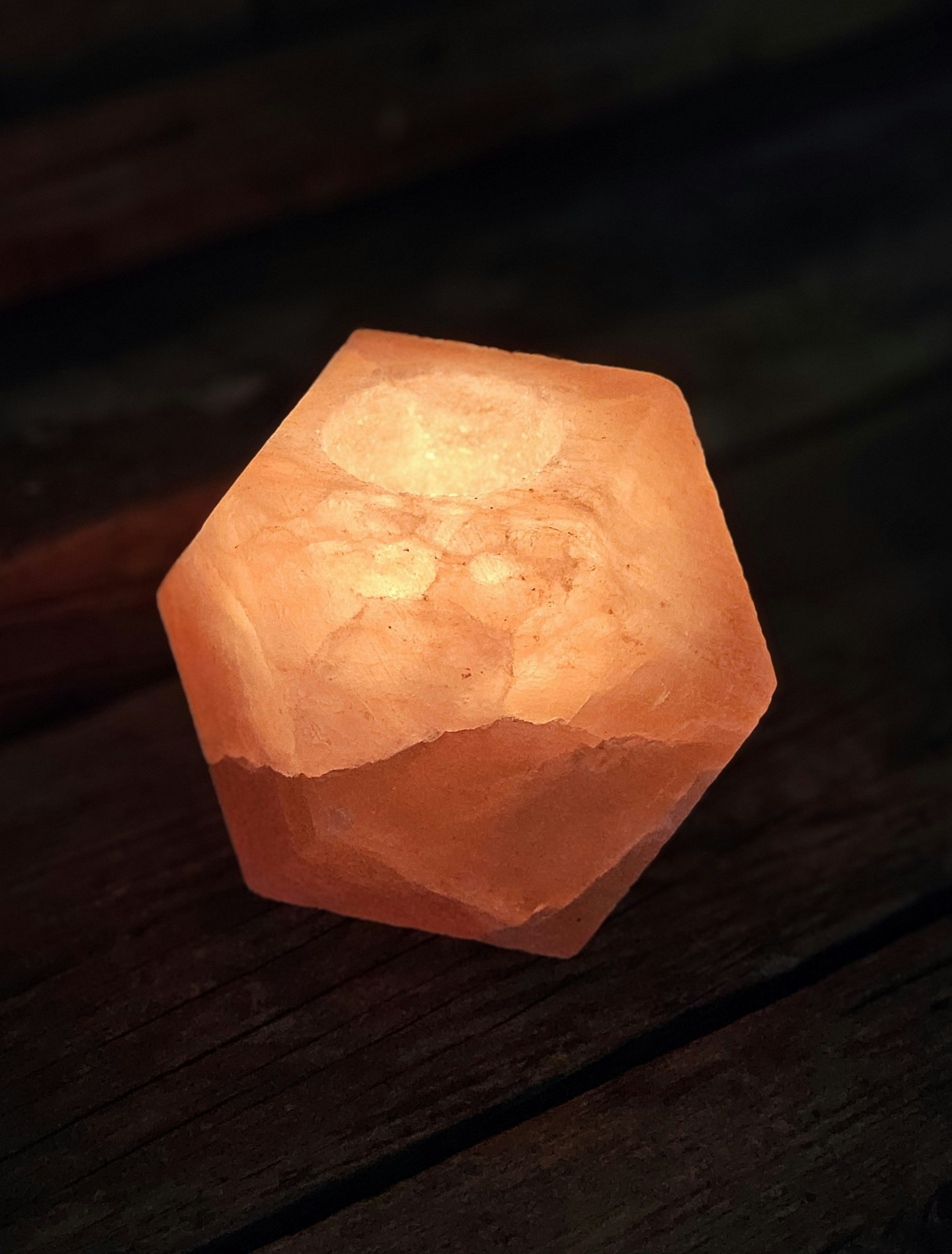 Himalaya Saltkristall, ljuslykta orange diamant