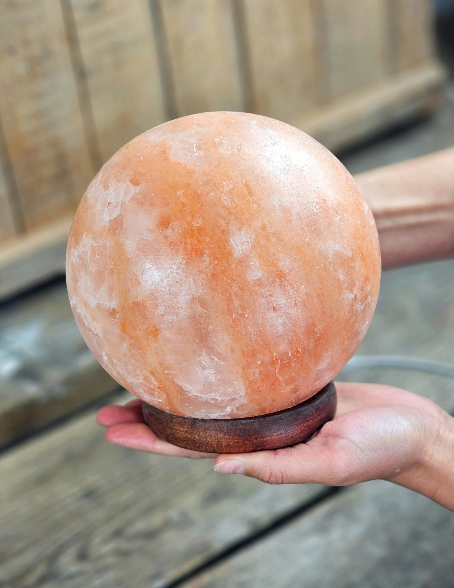 Himalaya Saltkristall, lampa orange klot