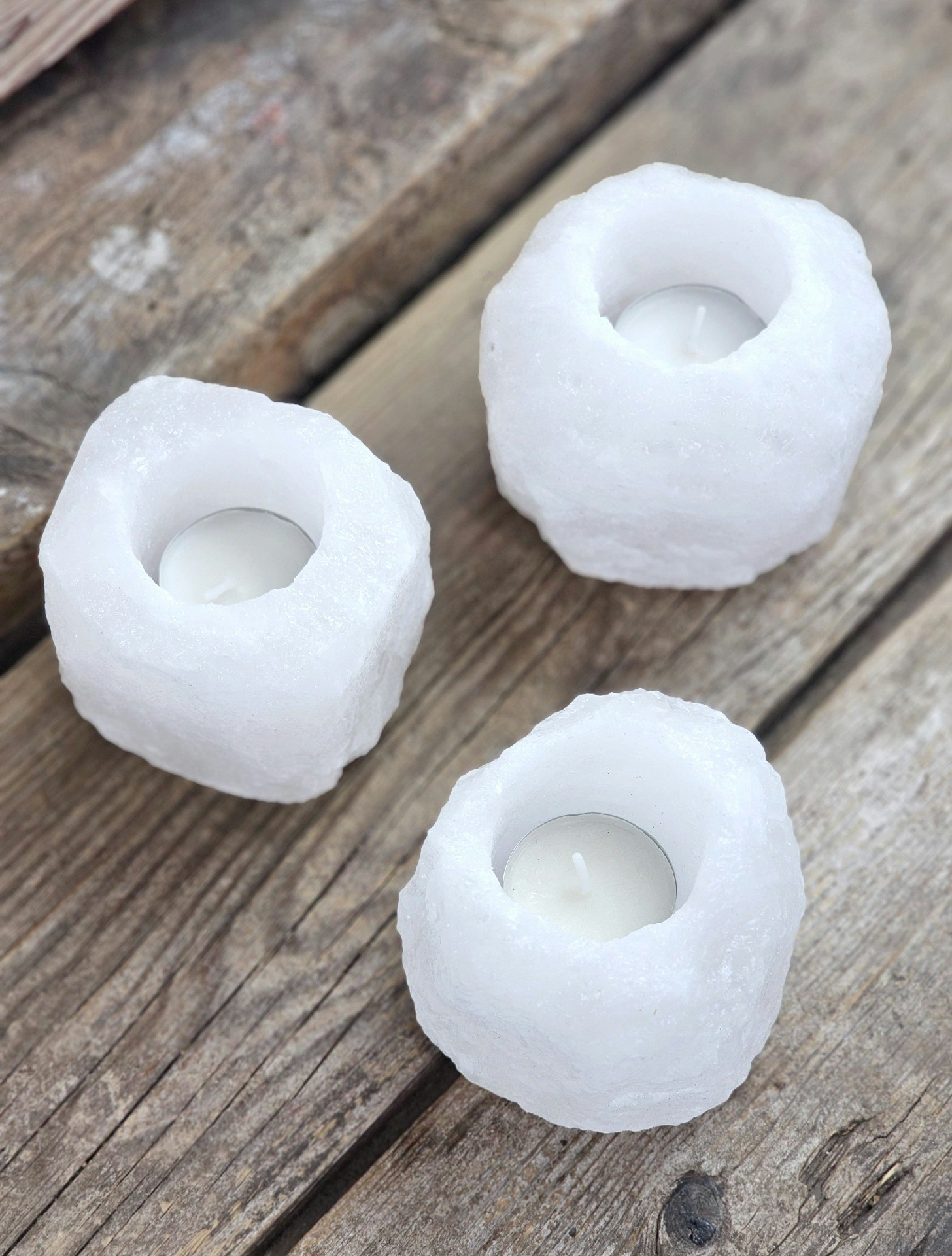 Himalaya Saltkristall, ljuslykta vit