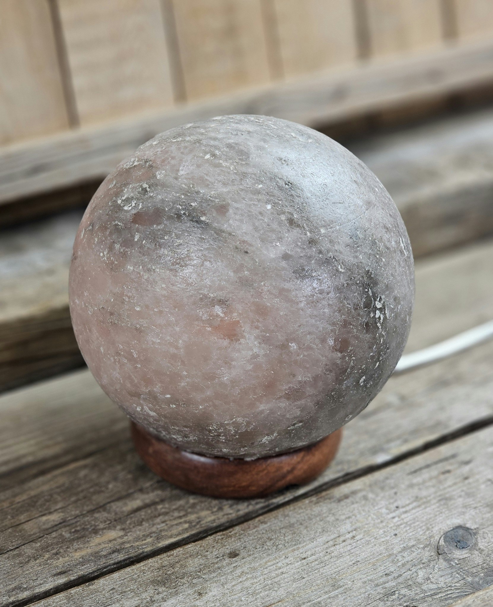 Himalaya Saltkristall, lampa svart klot