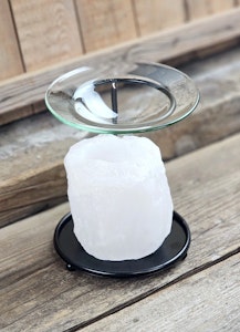 Himalaya Saltkristall, ljuslykta vit diffuser
