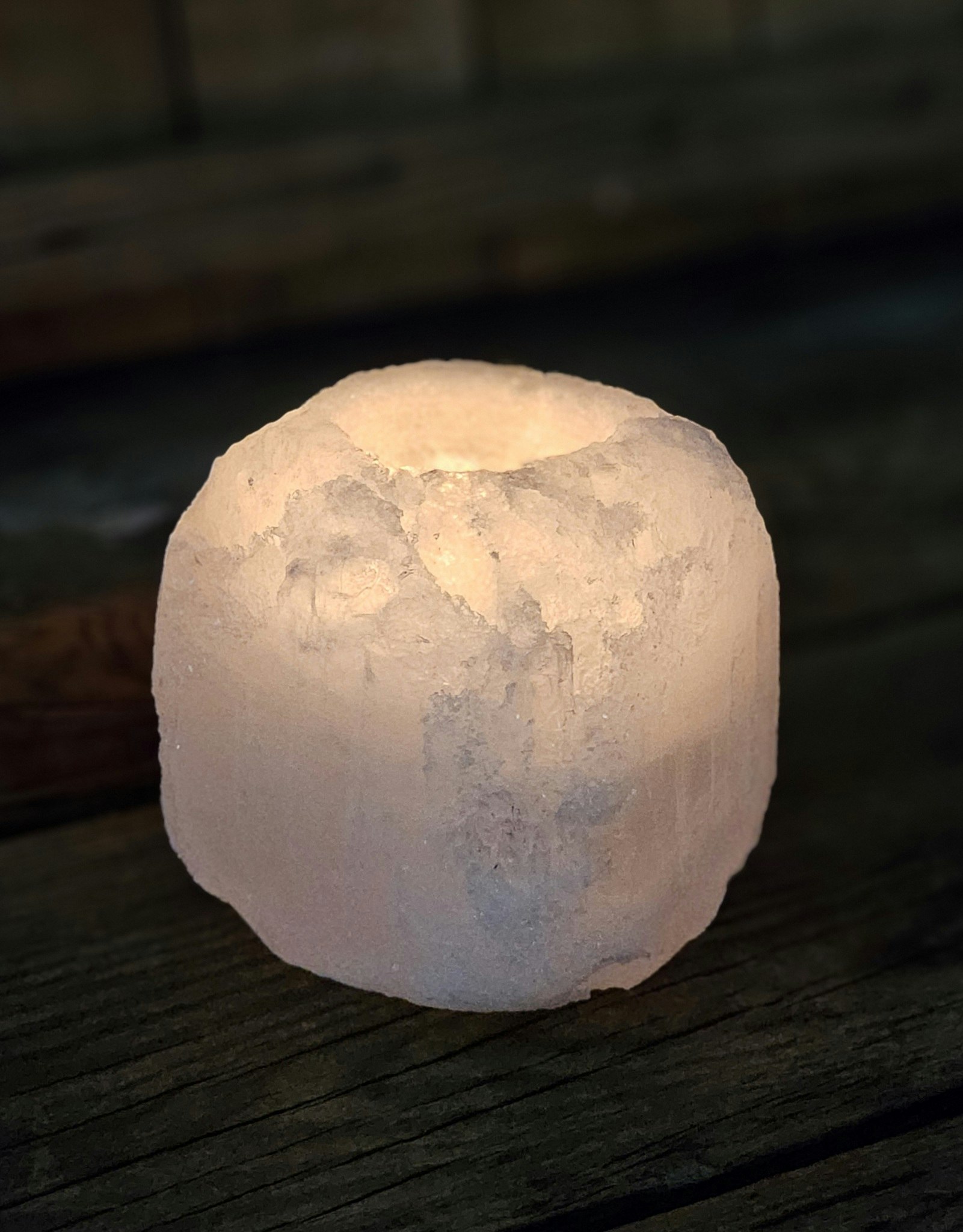 Himalaya Saltkristall, ljuslykta vit
