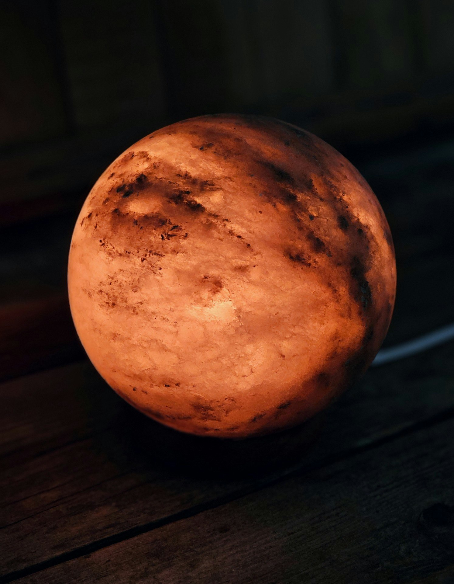Himalaya Saltkristall, lampa svart klot