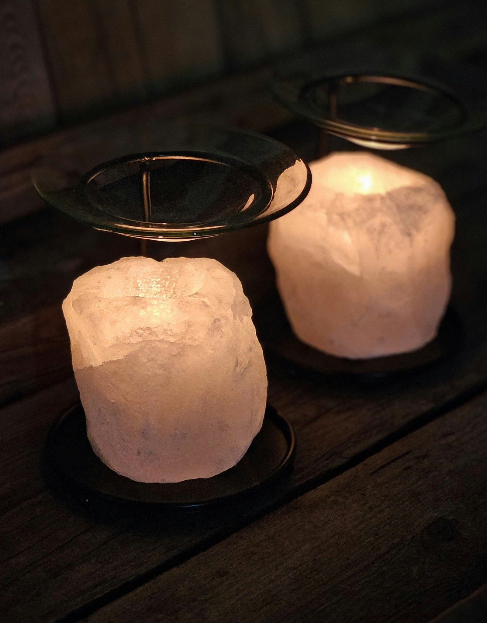 Himalaya Saltkristall, ljuslykta vit diffuser