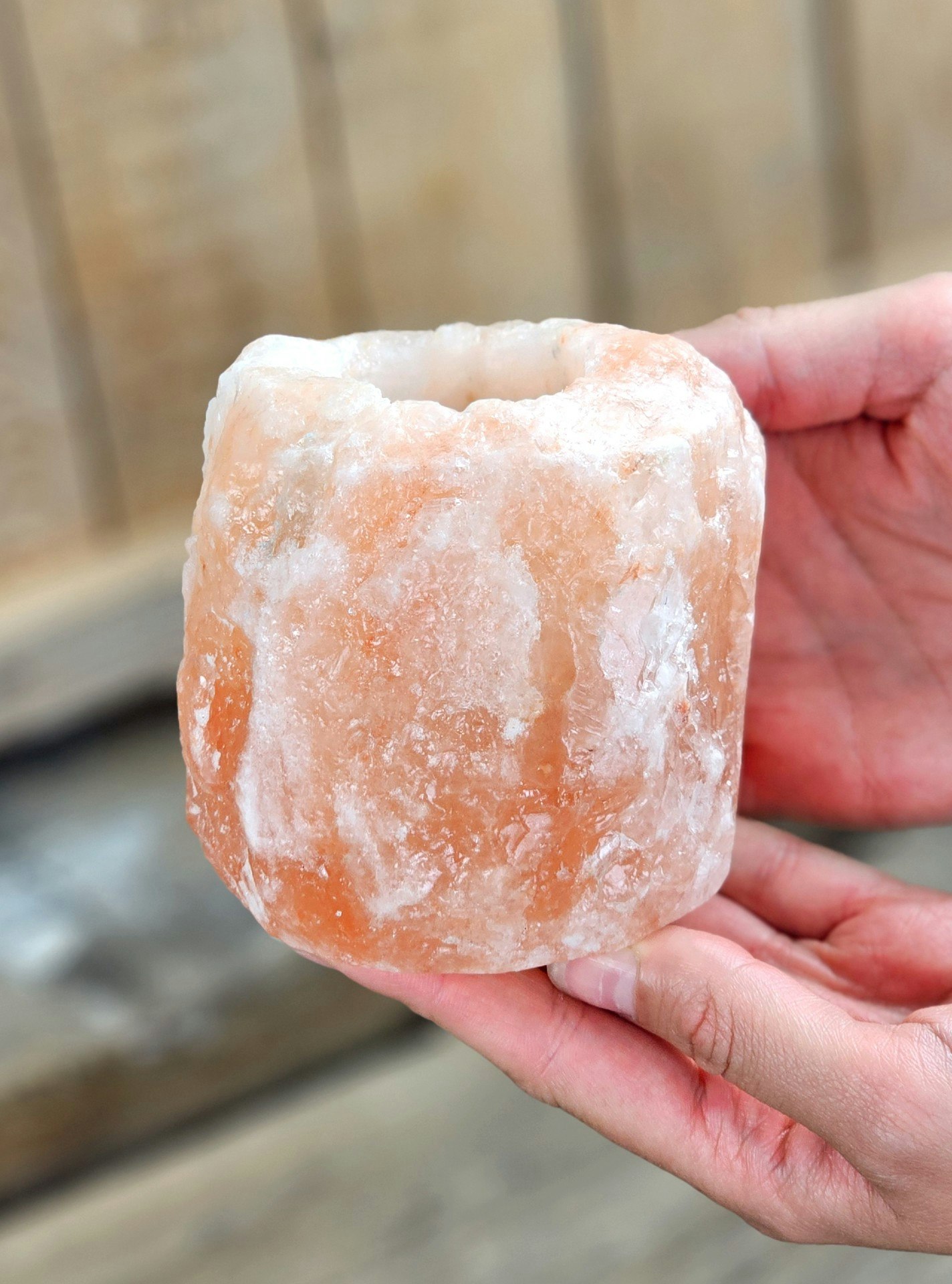 Himalaya Saltkristall, ljuslykta orange