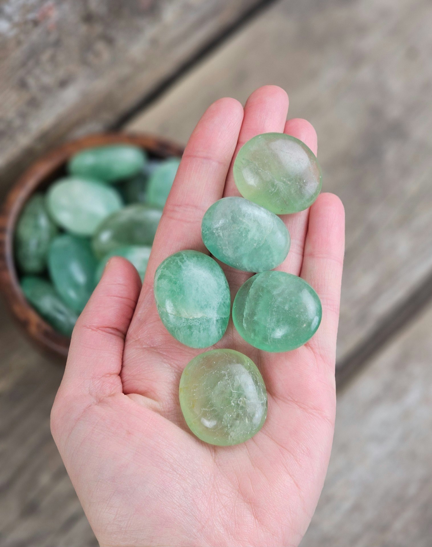 Grön Fluorit, mini touchstone