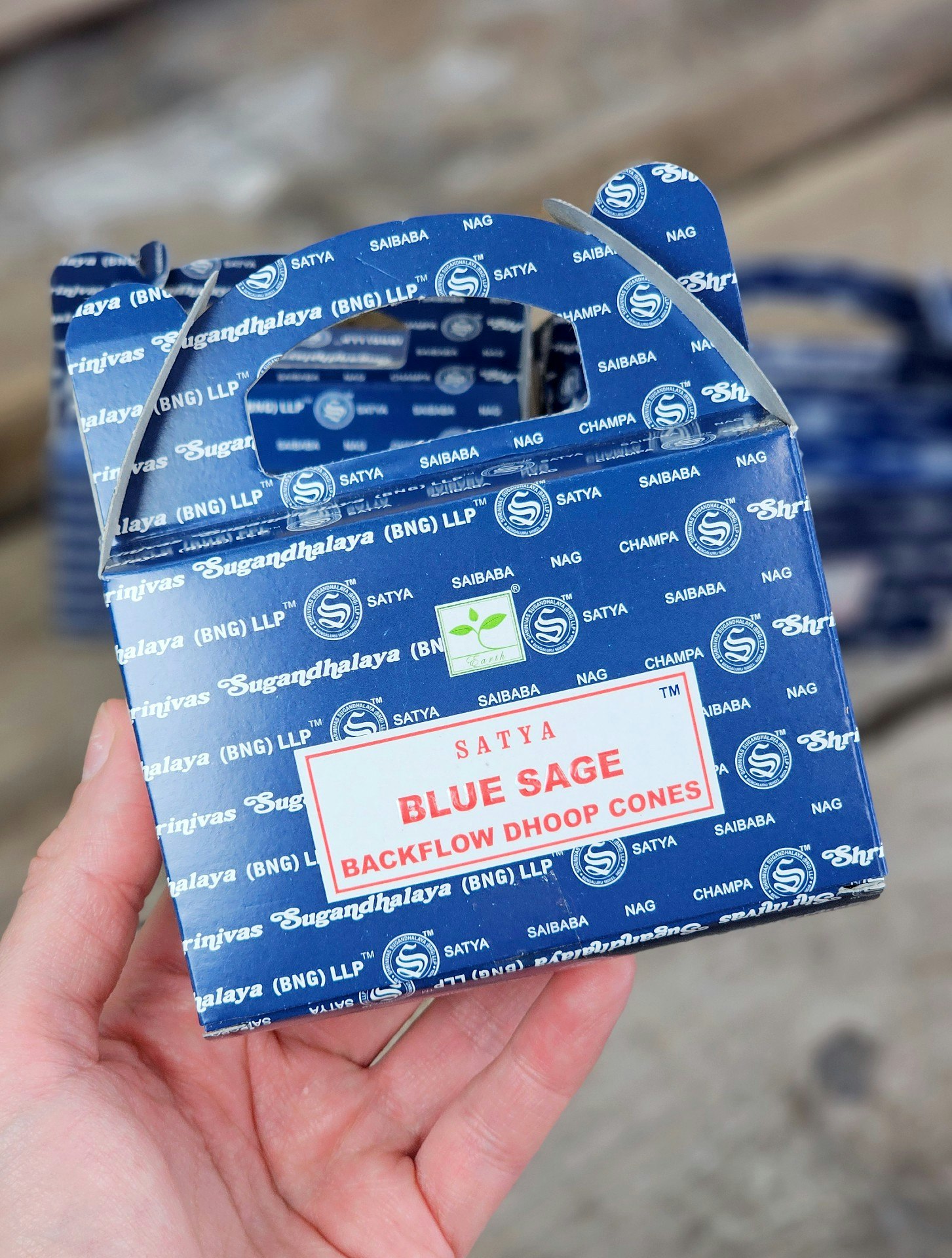 Satya - Blue Sage, rökelsekoner backflow