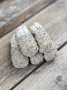 Vit Salvia med Lavendel, smudge bunt