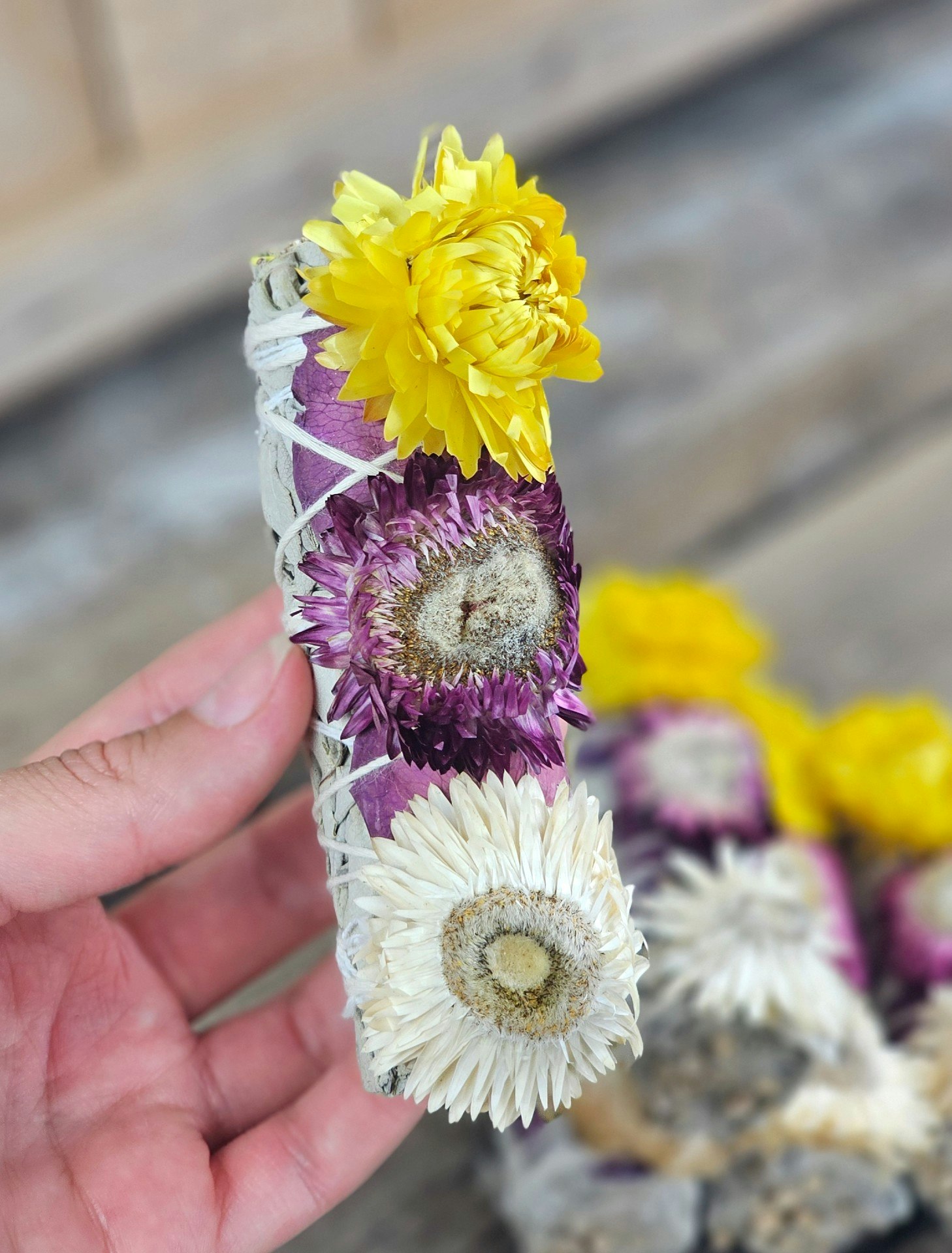 Vit Salvia med Halmblomma