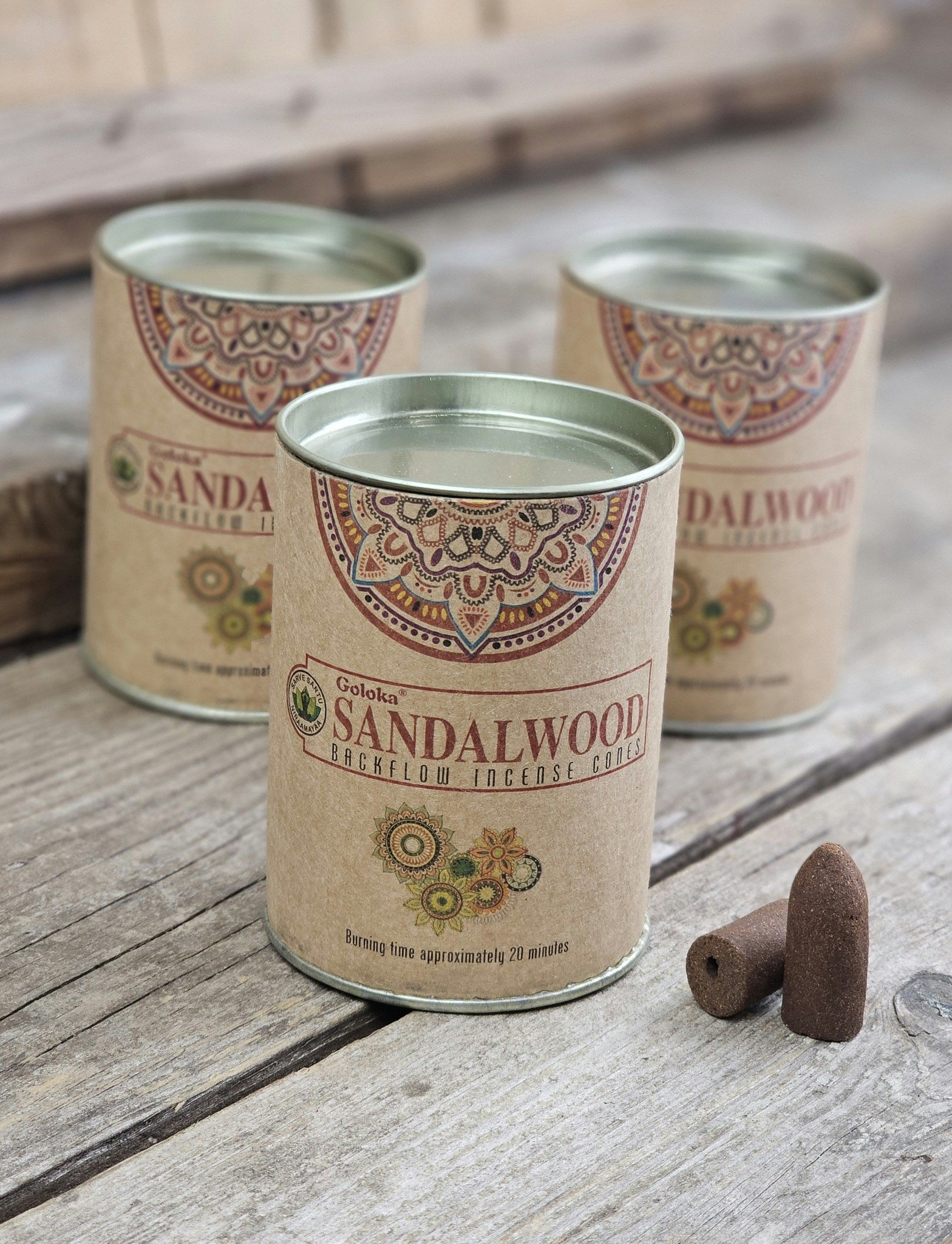 GOLOKA - Sandalwood, rökelsekoner backflow