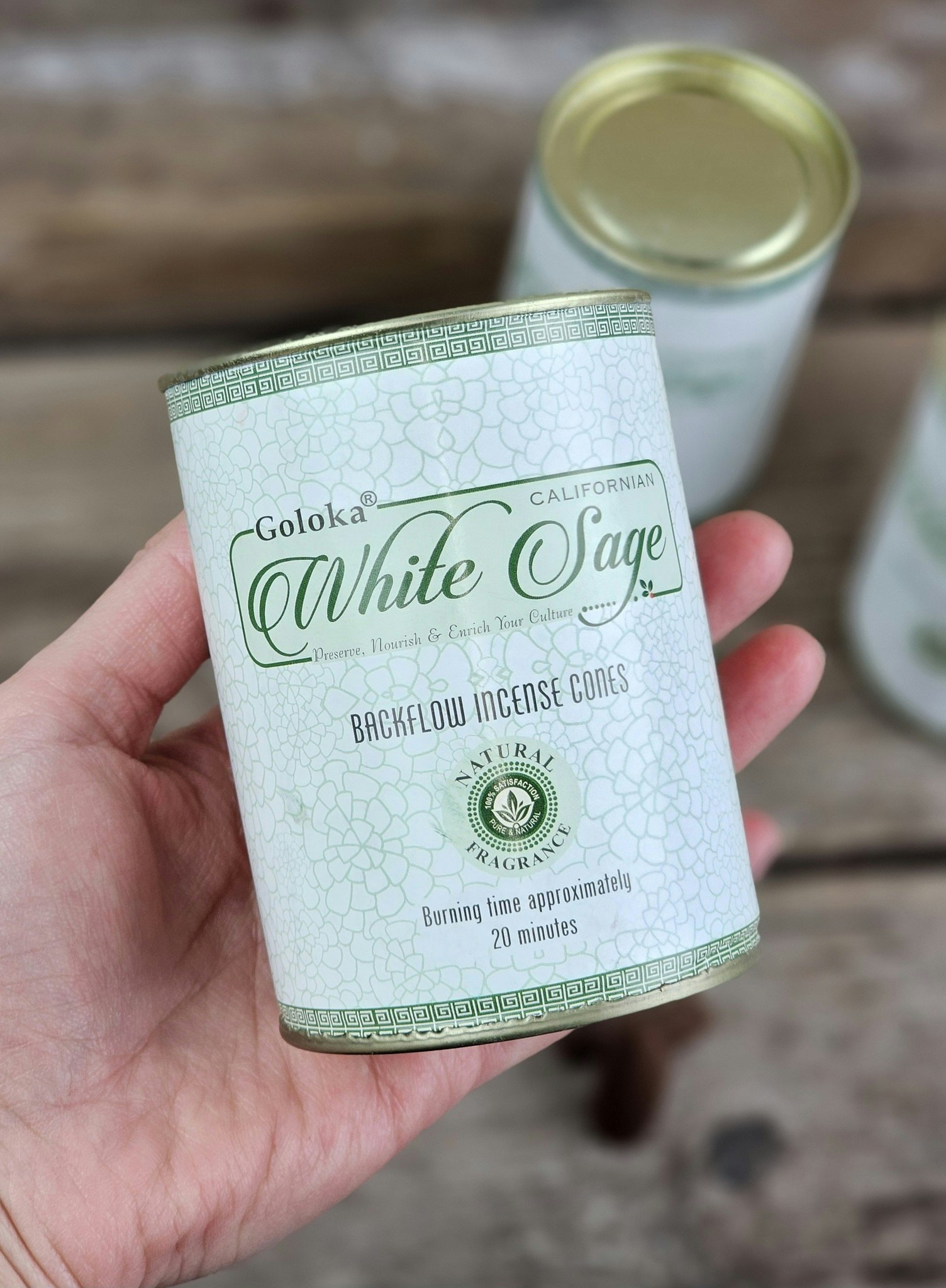 GOLOKA - White Sage, rökelsekoner backflow