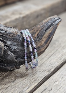 Fluorit, armband 4mm facetterade pärlor