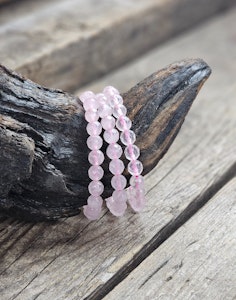 Rosenkvarts, armband 8mm facetterade pärlor