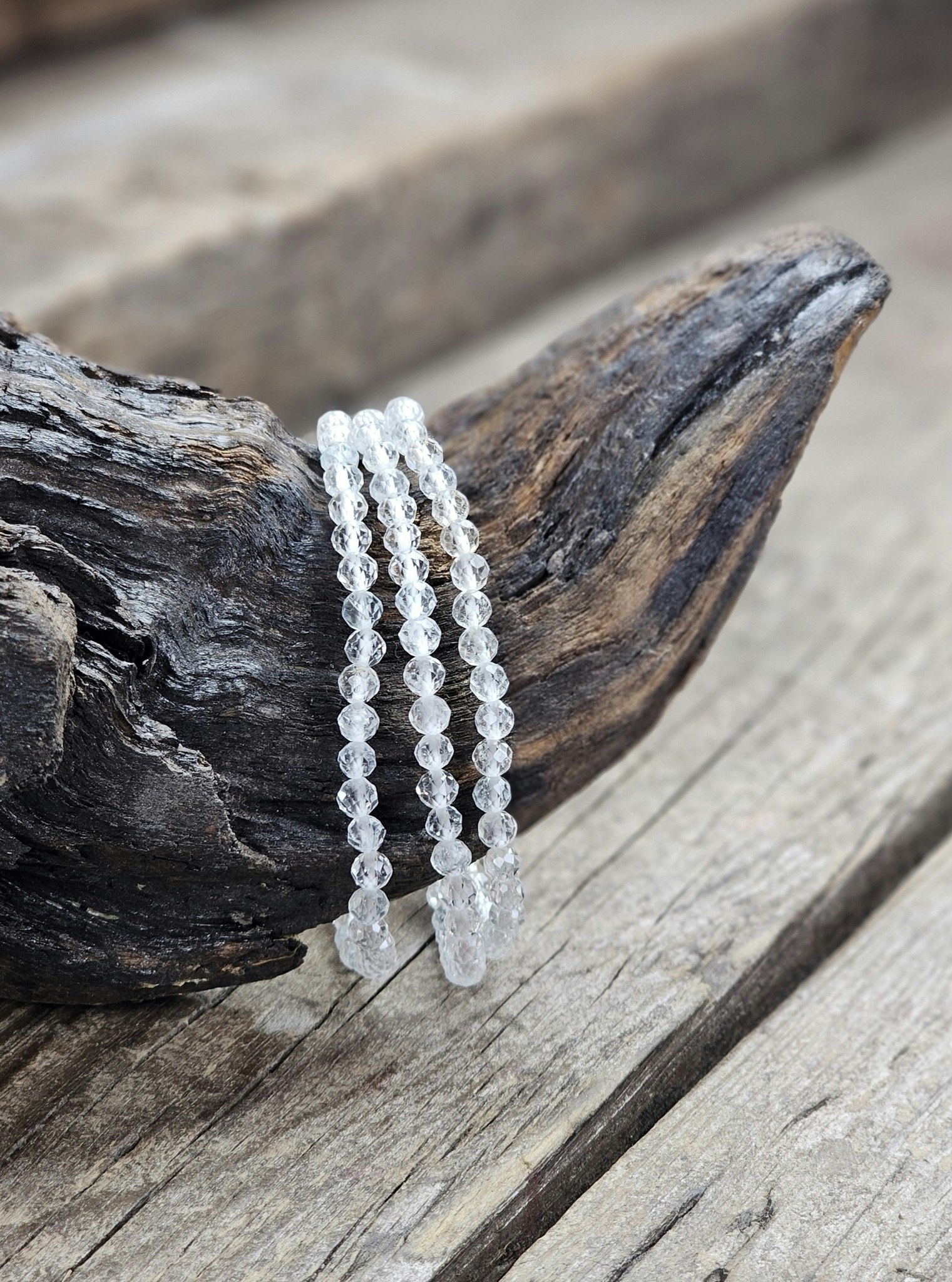 Topas, armband 4mm facetterade pärlor
