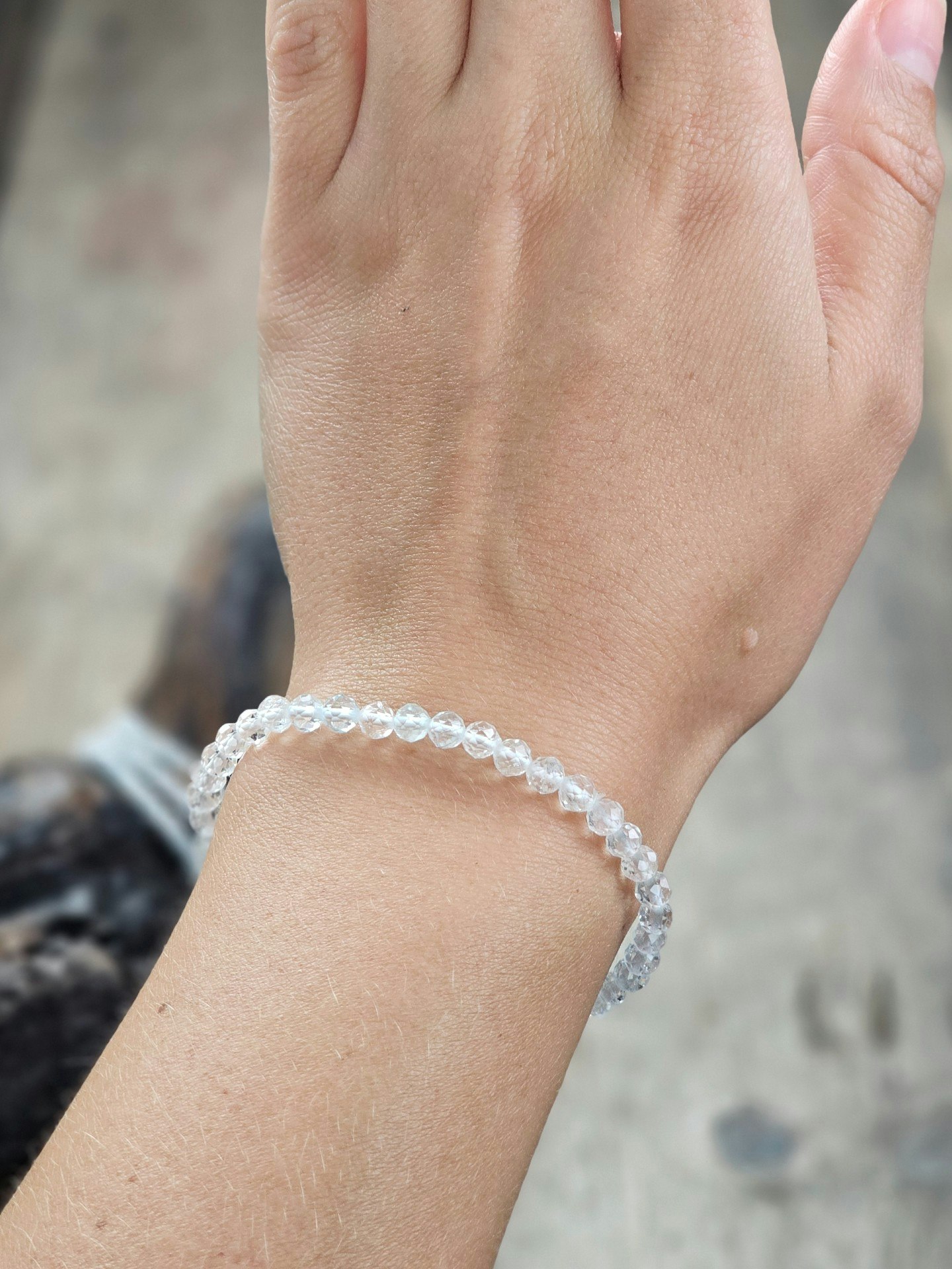 Topas, armband 4mm facetterade pärlor