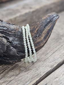 Prehnit, armband 4mm facetterade pärlor
