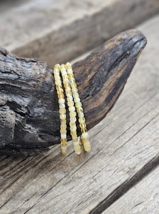 Gul Opal, armband 4mm facetterade pärlor