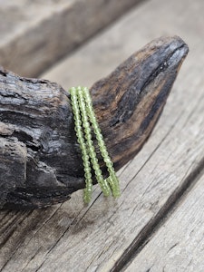 Peridot (Olivin), armband 4mm facetterade pärlor
