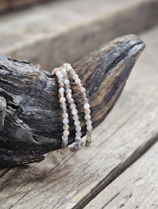 Botswanaagat, armband 4mm facetterade pärlor