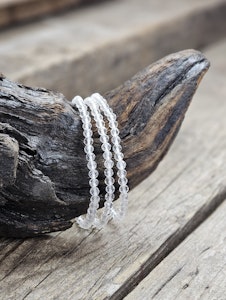 Bergkristall, armband 4mm facetterade pärlor