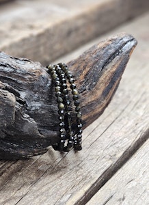 Guldobsidian, armband 4mm facetterade pärlor