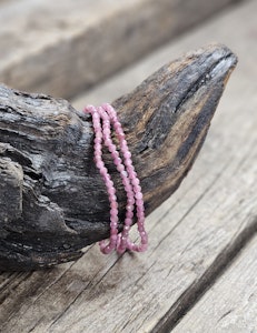 Rosa Turmalin, armband 4mm facetterade pärlor